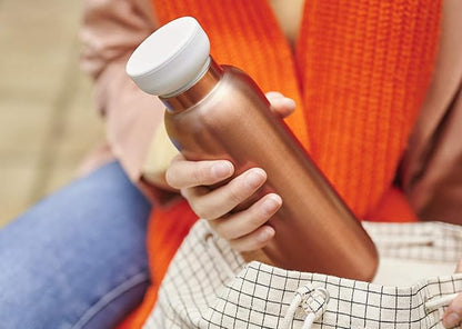 MEPAL, Medium Insulated Water Bottle with Lid, for Coffee, Tea, Juice and Soda, BPA Free, Nordic Denim, Holds 17 oz, 1 Count