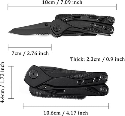 Multitool with Pliers, Fire Starter, whistle,Scissors,Screwdriver, 15 in 1 EDC Multi Tool with Safety Locking, Christmas Stocking Stuffers for Men Dad Gifts, Perfect for Outdoor Camping