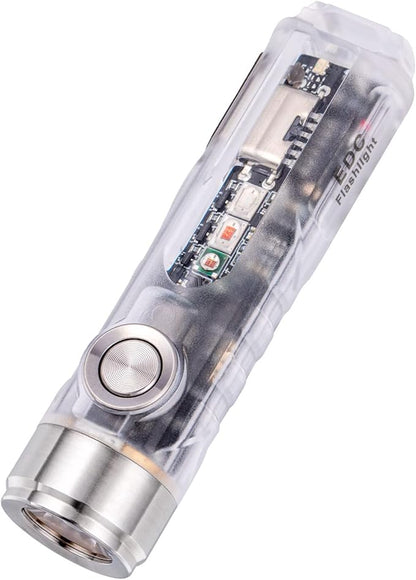 RovyVon Aurora A8 (G4) USB-C Keychain Flashlight, Practical Keyring Flashlight with 650 lumens Front Light and Sidelight Amber Red Blue for Everyday Carry, Biking, Hiking, and Running