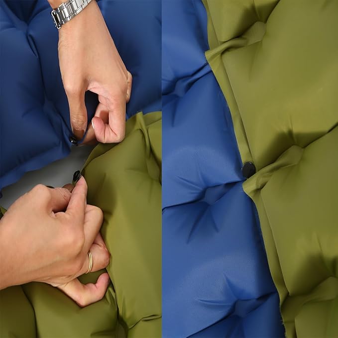 Camping Sleeping Pad, Ultralight Inflatable Sleeping Mat with Pillow, Compact Waterproof Camping Air Mattress, 77in x 27in x 3.54in Sleeping Mat for Traveling/Hiking (Blue)