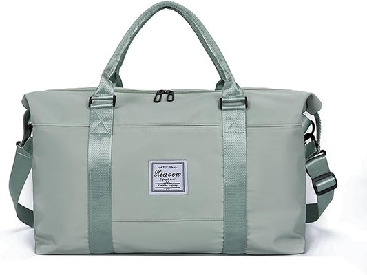 KARRESLY Travel Duffel Bag for Women,Shoulder Weekender Overnight Bag Sports Gym Tote Bag,Waterproof(Green) free size