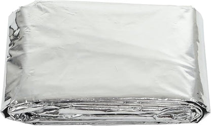 Emergency Foil Mylar Thermal Blanket, Rain Poncho with Hood Hybrid Survival Gear Reduce Uneven Heat Environment Waterproof Equipment for Outdoors First Aid Designed Metallized Covering Sheet