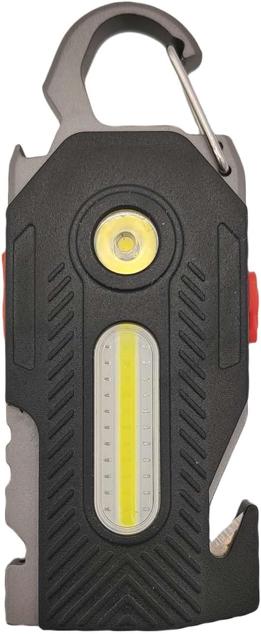 Multifunctional Flashlight 7 In1 Cob Keychain Bright Work Light Rechargeable Portable Led Sos Light With Bottle Opener Seat Belt Cutter Survival Whistle Screwdriver For Camping Walking Hiking