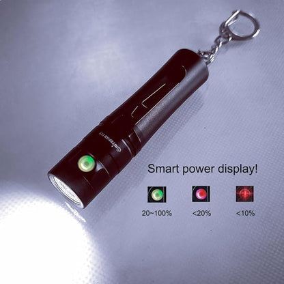U3 Mini Keychain Flashlight USB C Rechargeable Side Switch 500 Lumens High Bright with Built-in Battery Tiny Small Torch for Everyday EDC Emergency Dog Walking Camping Hiking