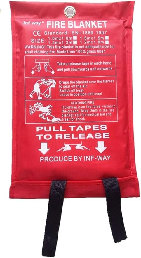 Fire Blanket for Home, Fiberglass Fire Suppression Blanket for Kitchen, Flame Retardant Protection and Heat Insulation Emergency Fireproof Safety Blankets for People (4, S 39.3''x39.3'')