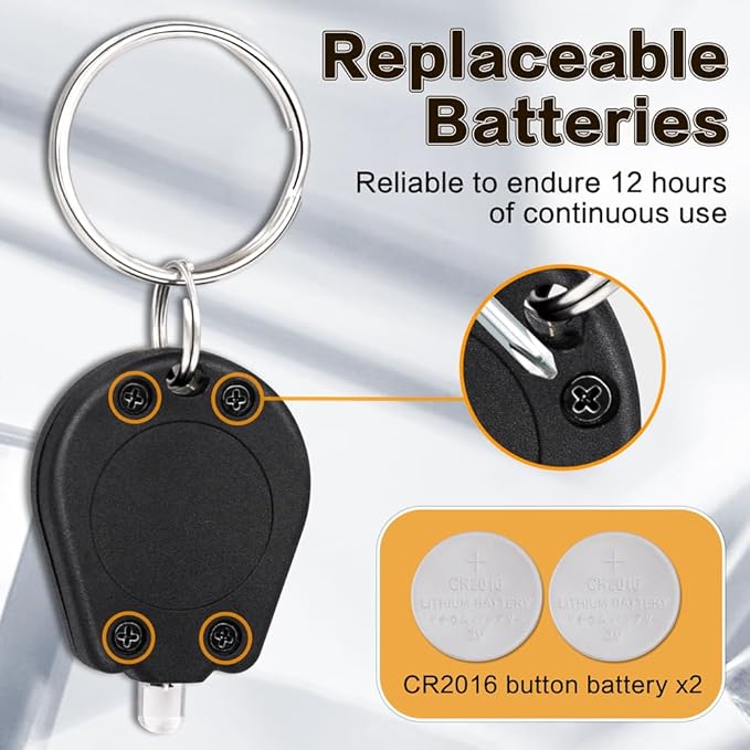 12 Pack Ultra Bright Mini LED Keychain Flashlight, Small Key Ring Flashlight, Portable LED Keychain Light