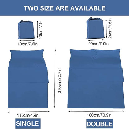 Sleeping Bag Liner Portable Travel Camping Sheets Lightweight and Compact Sleeping Sack Sheets for Adults Comfortable Liners for Traveling Hotel Camping Picnic Hostels Backpacking