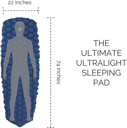ECOTEK Outdoors Hybern8 Ultralight Inflatable Sleeping Pad with Contoured FlexCell Honeycomb Design - Easy to Inflate, Comfortable, Lightweight, Durable, and Hammock Approved [Evergreen]