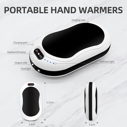 Hand Warmers Rechargeable,10000mAh Rechargeable hand Warmer, 12Hrs Long Heating Electric Hand Warmer, Electric Portable Pocket Heater, Heat Therapy Great for Raynauds, Hunting, Golf, Camping