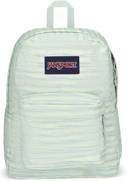 JanSport SuperBreak One Backpacks - Durable, Lightweight Bag with 1 Main Compartment, Front Utility Pocket with Built-in Organizer - Premium Backpack - 70S Space Dye Fresh Mint