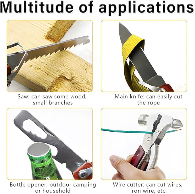 Hammer Multitool 15 in 1 Multi-Tool Knife Hammer Pliers Saw Bottle Opener Screwdriver Household Camping Work Multitool Gifts for Men Dad
