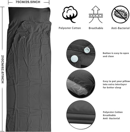 Travel and Camping Sheet Sleeping Bag Liner - Lightweight Compact and Portable Adult Sleeping Bag - Ideal for Traveling,Hostels and Camping