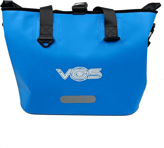 VOS Waterproof Premium Dry Bag – All-purpose Tote Bag with Zip Pocket (Blue) - Keep Your Gear & Personal Items Dry During Hiking, Camping, and Water Sports