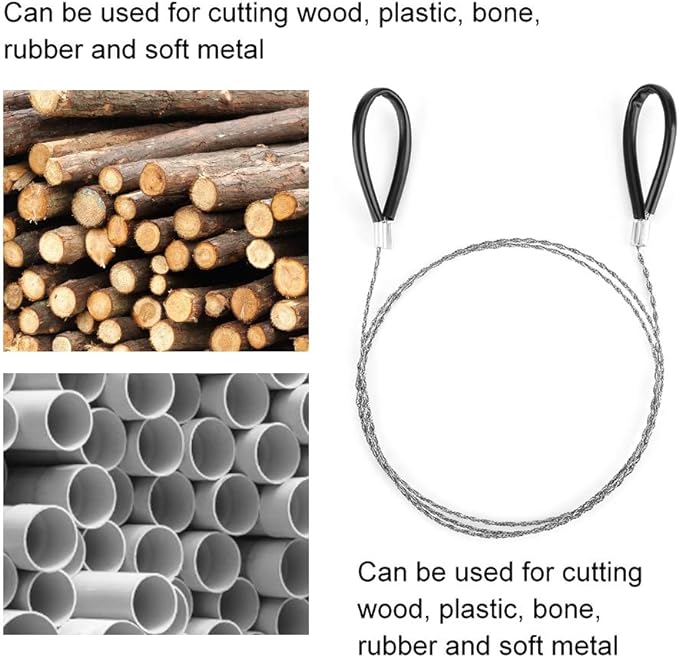 Emergency Wire Saw,Steel Wire Saw Scroll Outdoor Emergency Travel Outdoor Camping Survival Tool