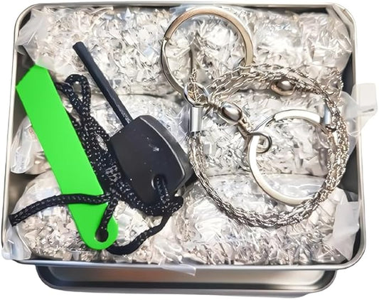 eGreen Emergency Fire Starter Magnesium 99% Pure 6 Bags for Storm Hurricane Outages Camping Hiking Bushcraft Outdoor Survival + Free Water Proof Tin Container