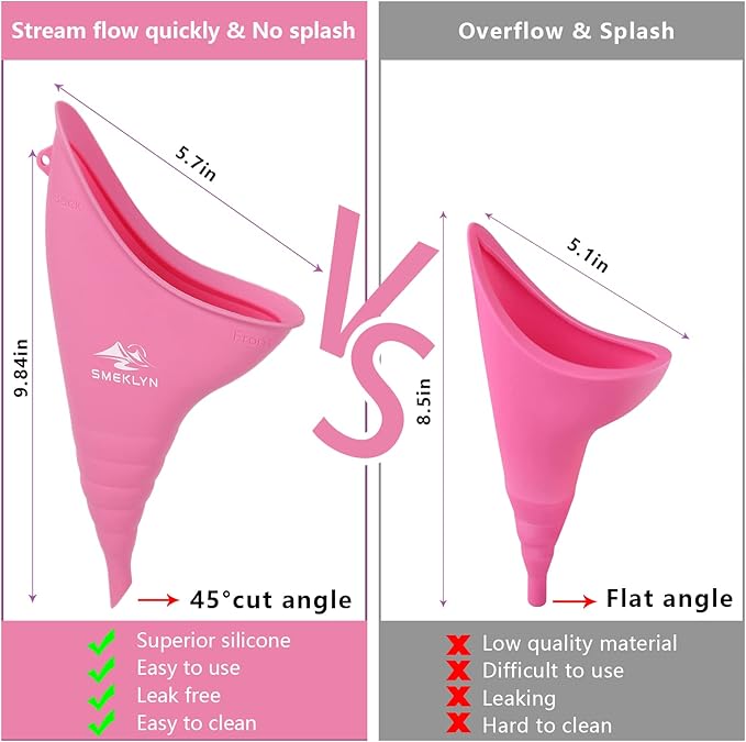 Female Urination Device Women Pee Funnel Reusable Silicone Urine Cup Female Urinal Post Surgery Pee Standing Up Perfect for Camping Hiking Travel Road Trip Accessories-Plus Size