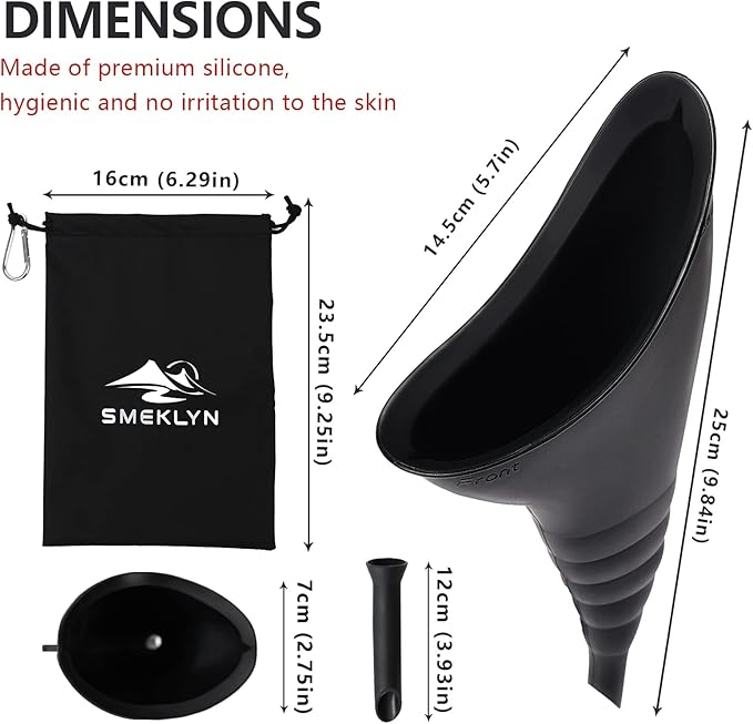 Female Urination Device Women Pee Funnel Reusable Silicone Urine Cup Female Urinal Post Surgery Pee Standing Up Perfect for Camping Hiking Travel Road Trip Accessories-Plus Size