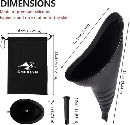 Female Urination Device Women Pee Funnel Reusable Silicone Urine Cup Female Urinal Post Surgery Pee Standing Up Perfect for Camping Hiking Travel Road Trip Accessories-Plus Size