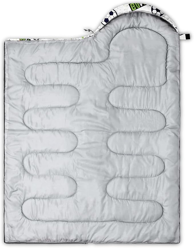 BSNTHO Soccer Boys Camping Sleeping Bags,3 Season Warm & Cool Weather,Lightweight,Waterproof Sleeping Bags for Adults & Kids,Traveling,and Outdoors,Camping Gear Equipment,31x90inch