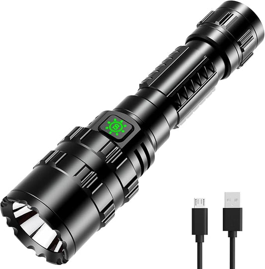 APLOS F01 LED Flashlights Rechargeable - 1200 Lumens Bright Flashlight, 5 Modes Powerful Emergency Flashlights, Mid-Size Tactical Flashlight High Lumens for Emergency Outdoor Home Camping Hiking