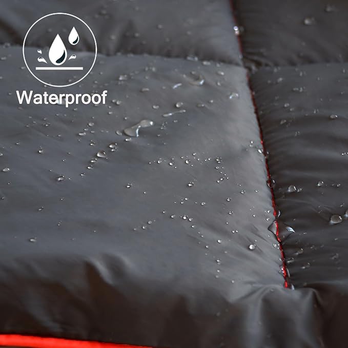 Camping Blanket, Puffy Waterproof Travel Blanket, Warm Cozy Picnic Blanket, for Outdoors, Travel, and Mountain.(Dark Grey, 78" x 56")