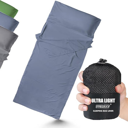 Frelaxy Ultralight Sleeping Bag Liner - Lighter & Compact, 3 Sizes Travel Sheets & Adult Sleep Sack, Comfy Breathable & Cooling & Silky Soft, Quick-Drying, for Backpacking, Hotel, Camping, Hostels