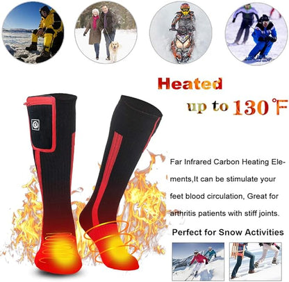 Heated Socks for Women Men,Foot Warmers Electric Rechargable Battery Heating Socks,Winter Cold Feet Hunting Ski Camping Hiking Riding Motorcycle Snowboating Thermal Warm Socks