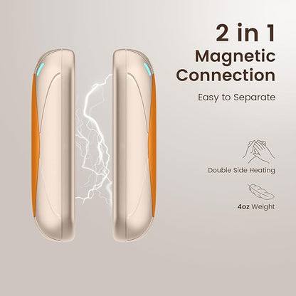 Hand Warmers Rechargeable, 2 Pack Magnetic Electric Hand Warmers, 6000mah Max 12Hrs Quick Charge Portable Hand Warmer, Great Gift for Christmas, Raynauds, Outdoors, Hunting, Golf, Camping
