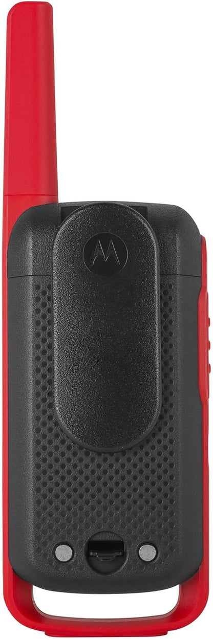Motorola Solutions, Portable FRS, T210, Talkabout, Two-Way Radios, Rechargeable, 22 Channel, 20 Mile, Black W/Red, 2 Pack