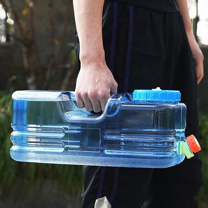 JQWYGB Camping Water Container - 1.5 Gallon Water Storage Container with Spigot, Portable Large Water Tank for Outdoor Camping Picnic Hiking Car Driving Home Emergency Water Storage