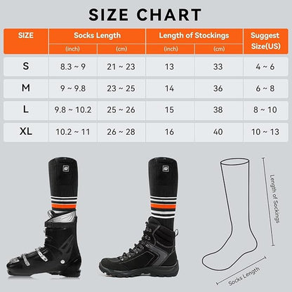 Heated Socks for Women Men Rechargeable Washable, Battery Electric Heated Socks Foot Warmers with APP Control for Skiing Hunting Riding Camping Fishing Hiking Outdoor Work