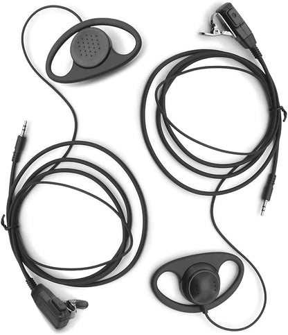 2 X Earpiece for Garmin Radio Rino 110 120 130 520 530 610 650 655 700 750 755T Walkie Talkie 2.5mm 1-pin Clip Ear Hook Hanger Headset (D-Style) (D-Style)