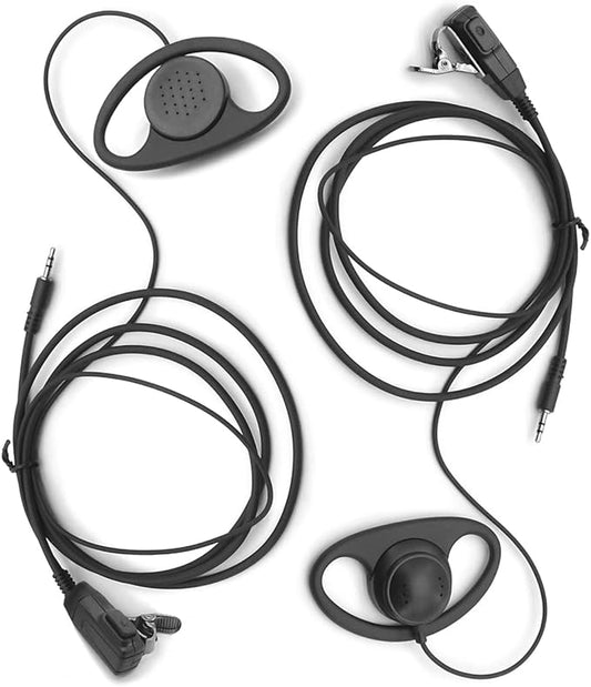 2 X Earpiece for Garmin Radio Rino 110 120 130 520 530 610 650 655 700 750 755T Walkie Talkie 2.5mm 1-pin Clip Ear Hook Hanger Headset (D-Style) (D-Style)