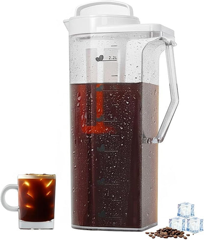 LITIFO Cold Brew Coffee Maker, 74oz Portable Iced Tea and Coffee Maker with Precision Filter, Leak-Proof，Heat-Resistant, Dual Handles for Camping/Home Kitchen (74oz)