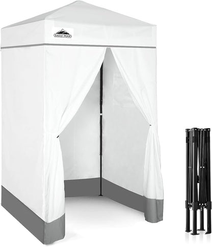 EAGLE PEAK Flex Ultra Compact 4x4 Pop-up Canopy, Sun Shelter, Changing Room, Portable Privacy Canopy Cabana for Pool, Fashion Photoshoots, or Camping, 4x4 ft, White