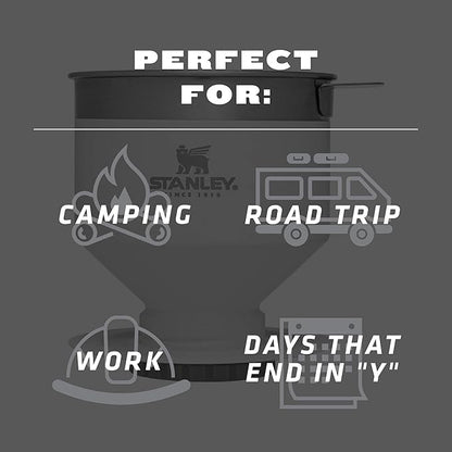 Stanley Perfect Brew Pour Over | Manual Single Cup Coffee Maker | Drip Coffee Maker with Reusable Filter | Easy Clean Stainless Steel | BPA-Free | Polar
