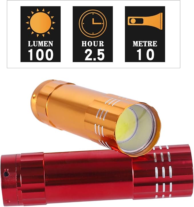 KunHe 6 Pack Stocking Stuffers Small Mini LED Flashlight Christmas Gifts COB Flashlights for Kids 100 Lumen with Battery Bright Camping Flash Light…