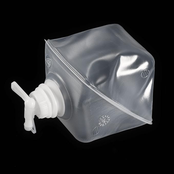 MECCANIXITY Collapsible Water Container 2L 0.53 Gallon Portable Storage Carrier Cube Jug with Spigot Sealing Cap for Outdoor Hiking Camping Boating Swimming