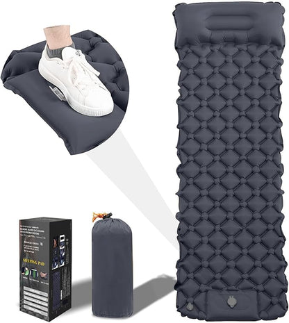 Sleeping Pad for Camping-Ultralight Inflatable Sleeping Pad,Built-in Pumb,Sleeping Mat with Pillow,Camping Mattress for Backpacking,Hiking,Airpad,Carry Bag,Compact&Lightweight Air Mattress