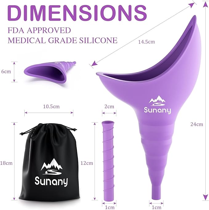 Female Urination Device, Reusable Female Urinal Silicone Women Pee Funnel Allows Women to Pee Standing Up, Portable Womens Urinal is The Perfect Companion for Camping,Outdoor,Travel