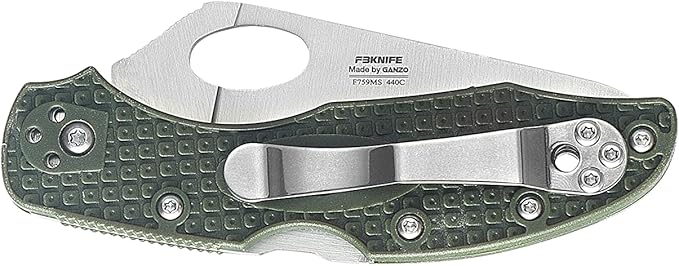 Firebird GANZO F759MS-GR Serrated Blade Pocket Folding Knife 440C Stainless Steel Serrated Blade Nylon Glass Fiber Anti-Slip Handle with Clip Fishing Camping Outdoor Gear EDC Pocket Knife (Green)
