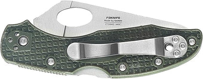 Firebird GANZO F759MS-GR Serrated Blade Pocket Folding Knife 440C Stainless Steel Serrated Blade Nylon Glass Fiber Anti-Slip Handle with Clip Fishing Camping Outdoor Gear EDC Pocket Knife (Green)