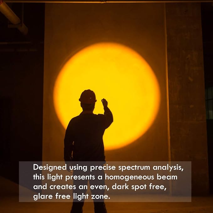 Weltool M7-AM Amber Light Even-Beam Flashlight Dark Adaptation Serie Preserves Night Vision for Aviation, Astronomy, Camping, Hunting, Turtle Watching