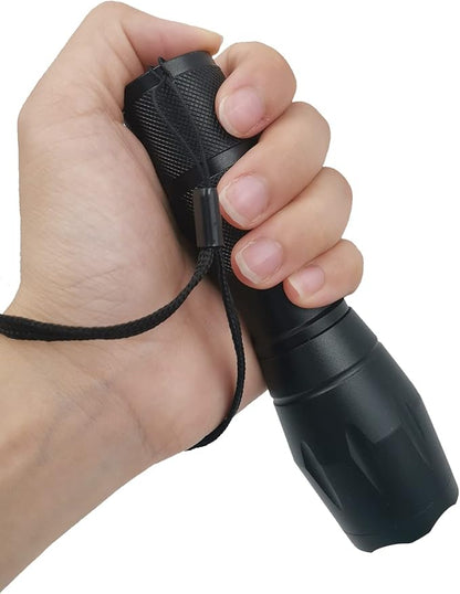 Military Grade Tactical Flashlight Single Mode Zoomable LED Flashlight for Camping Hiking Emergency, 2 Pack