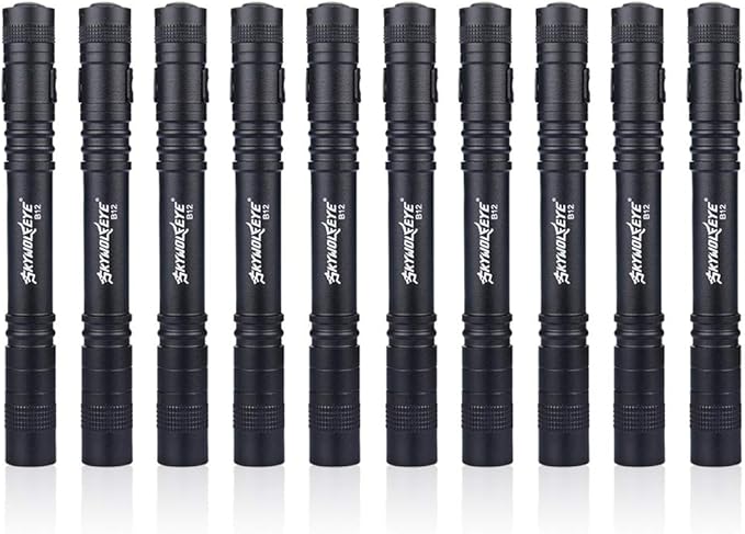 10 Pcs Led Medical Penlight, 1000 Lumen penlight EDC XPE Q5 Black Nurse Doctor Flashlight with Clip Penlight