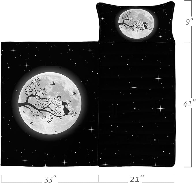 Space Nap Mat - Space Ship Galaxy Sleeping Bag with Removable Pillow - Daycare and Sleepovers Preschool Kindergarten Bedding Set for Kids Toddler Boys Girls