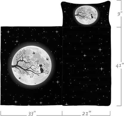 Space Nap Mat - Space Ship Galaxy Sleeping Bag with Removable Pillow - Daycare and Sleepovers Preschool Kindergarten Bedding Set for Kids Toddler Boys Girls