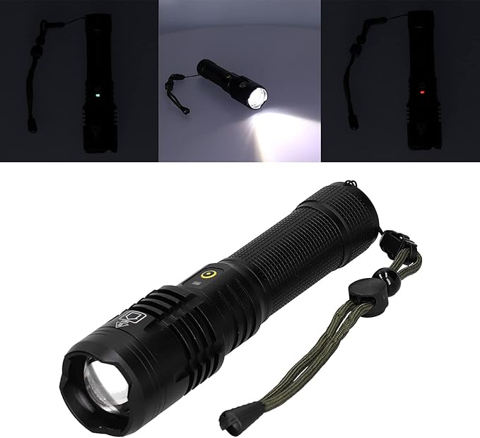 Garosa Flashlight Powerful Torch 5000LM Long Shot Telescopic Zoom Waterproof Emergency Flashlight for Outdoor Tourism Hiking Camping,Flashlight