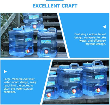 BESPORTBLE Water Container with Tap, 10L Portable Plastic Water Bucket Driving Water Tank Water Bottle Carrier for Outdoor Camping Travel Bucket Home Emergency Drinking Storage Kettle