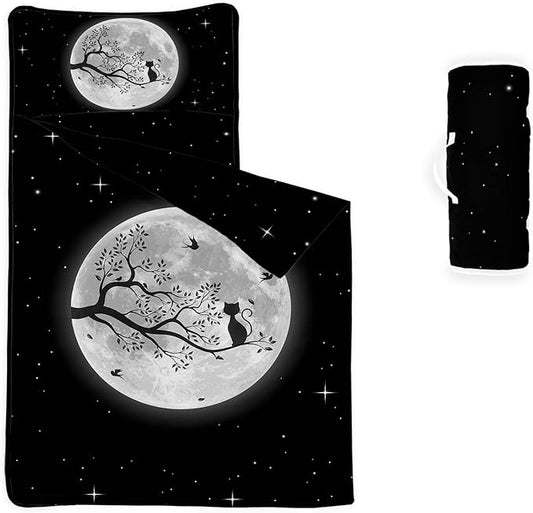 Space Nap Mat - Space Ship Galaxy Sleeping Bag with Removable Pillow - Daycare and Sleepovers Preschool Kindergarten Bedding Set for Kids Toddler Boys Girls